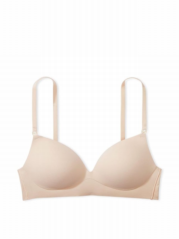 Beige Victoria Secret Marzipan Nude Smooth Non WiPush Up Bras | ZDXGW2148