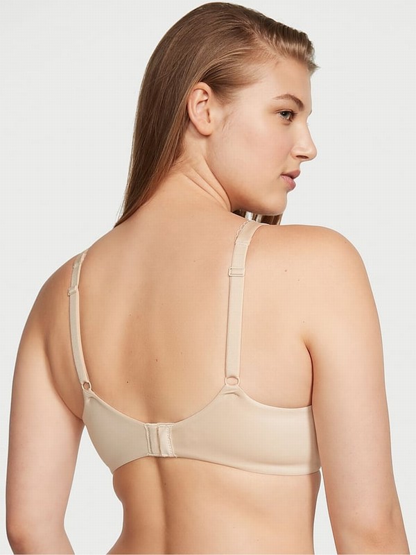Beige Victoria Secret Marzipan Nude Smooth Unlined Demi Invisible Lift Minimiser Bras | XMAET1420