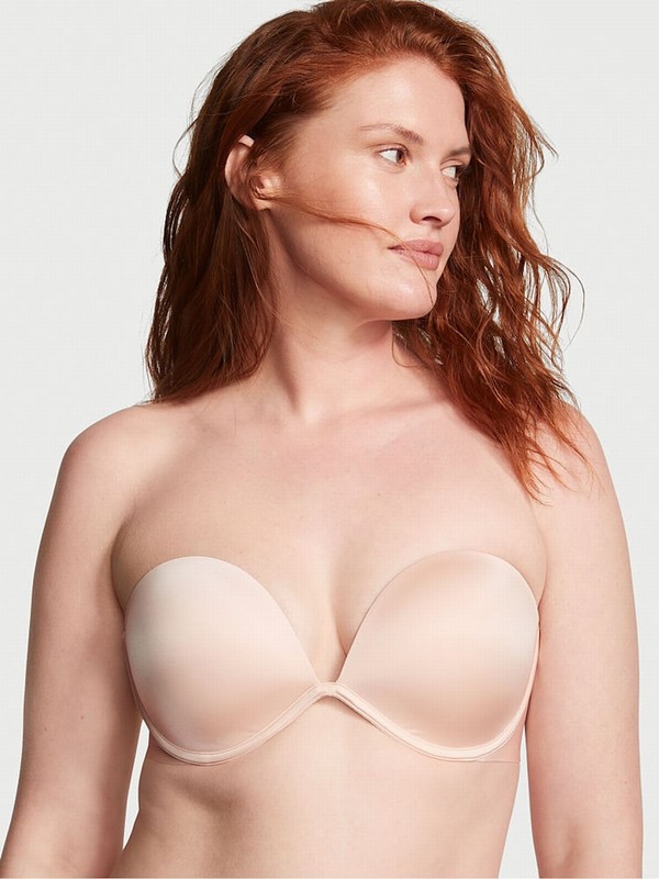 Beige Victoria Secret Marzipan Nude Strapless Smooth Every Way Strapless Multiway Bras | DZVWH9048