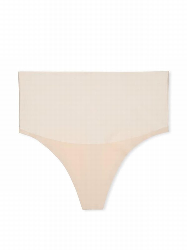 Beige Victoria Secret Marzipan Nude Thong Shaping Underwear | NQFUD3725