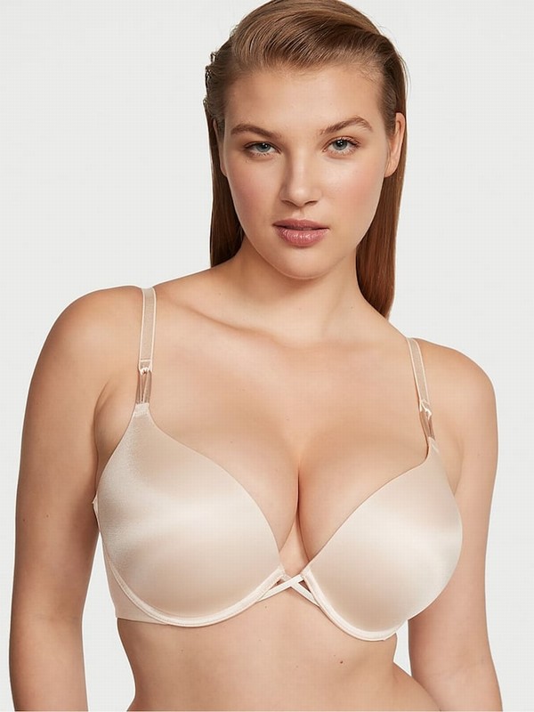 Beige Victoria Secret Mousse Nude Bombshell Add 2 Cups Push Up Bras | KIRUJ1263