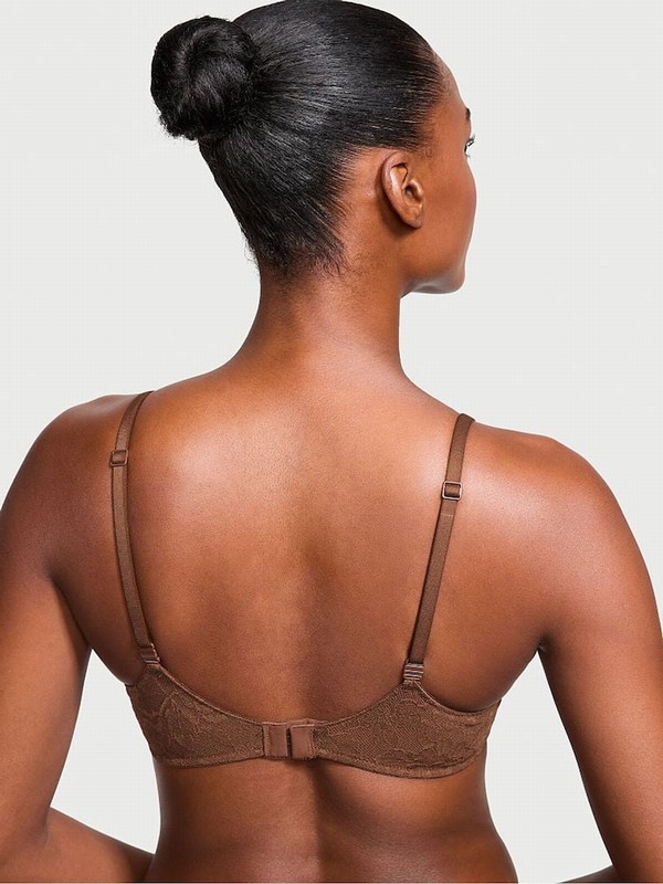 Beige Victoria Secret Mousse Nude Lace Demi Invisible Lift Minimiser Bras | BNFZT1568