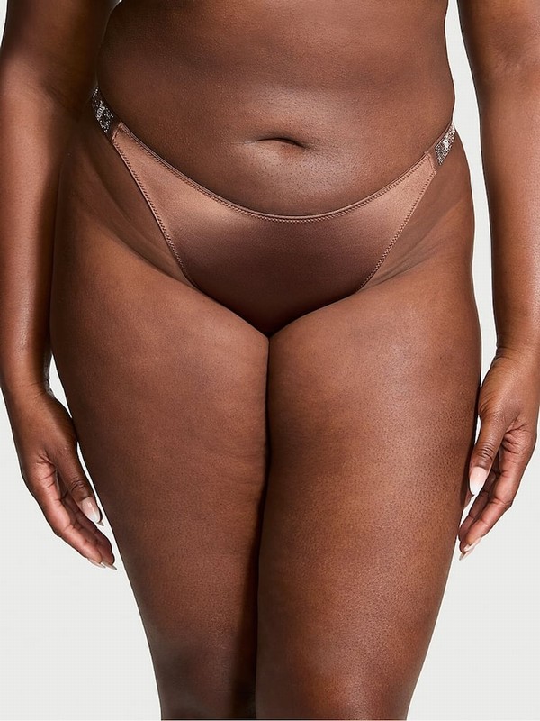 Beige Victoria Secret Mousse Nude Smoothzilian Shine Strap Underwear | EGRPZ7196