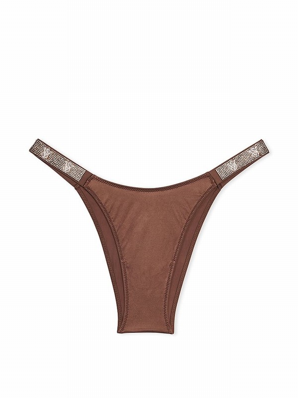 Beige Victoria Secret Mousse Nude Smoothzilian Shine Strap Underwear | EGRPZ7196