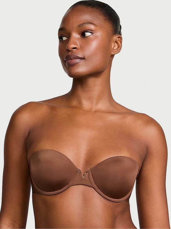 Beige Victoria Secret Mousse Nude Smooth Lightly Lined Multiway Strapless Bras | GRDPS3241