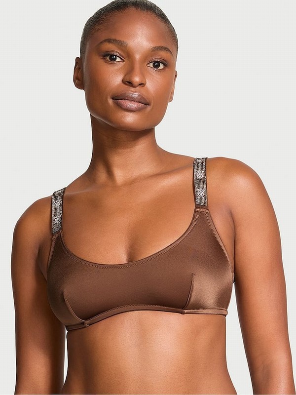 Beige Victoria Secret Mousse Nude Smooth Shine Straplette Bras | BCILY3720