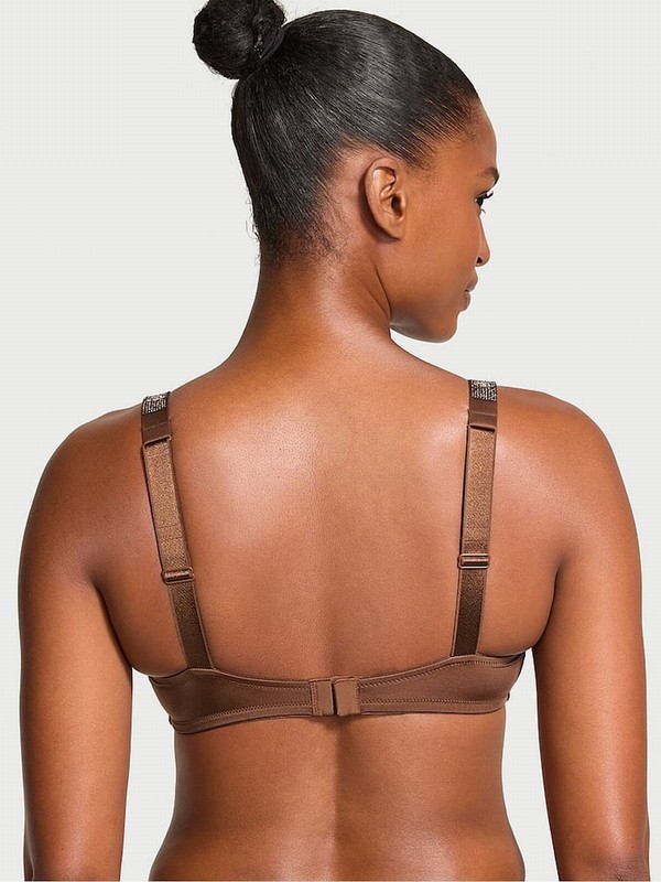 Beige Victoria Secret Mousse Nude Smooth Shine Straplette Bras | BCILY3720