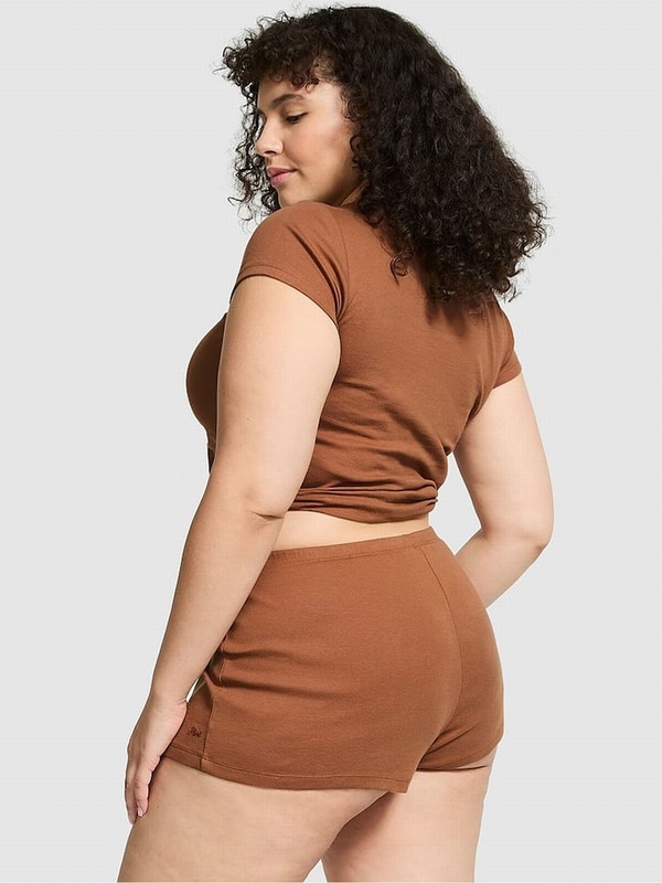 Beige Victoria Secret Nude Caramel Cotton Nightwear | ZCENO2730