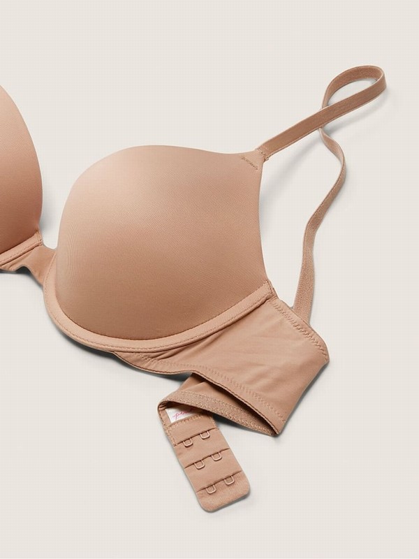 Beige Victoria Secret Nude Champagne Push Up Bras | BOAKY2157