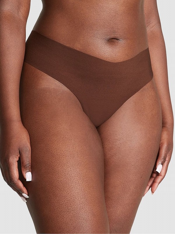 Beige Victoria Secret Nude Ganache Thong No Show Underwear | UYBTN5741