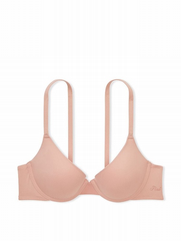 Beige Victoria Secret Nude Macaron Push Up Bras | ZUBDC3654