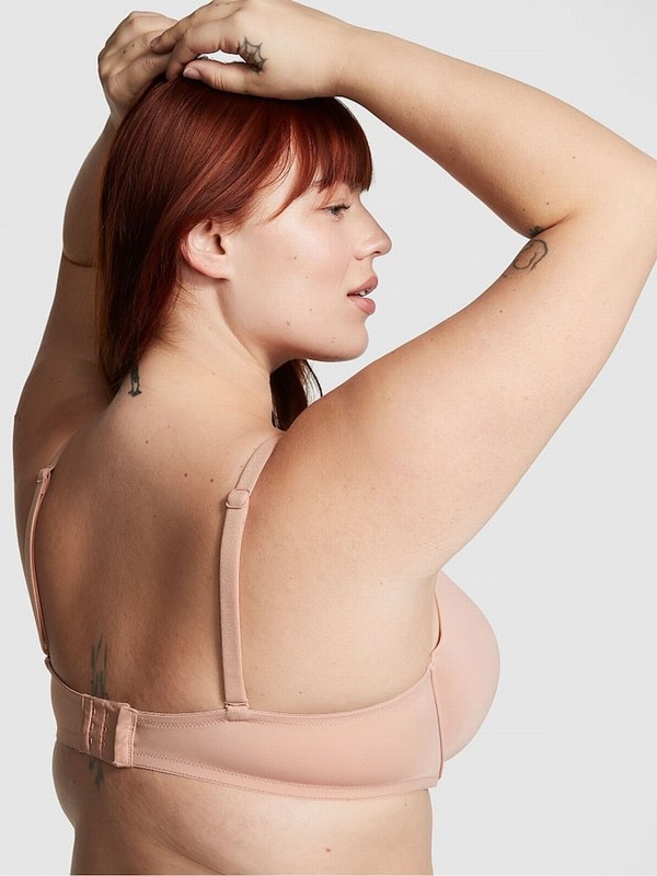 Beige Victoria Secret Nude Macaron T Shirt Bras | PMLCF3456