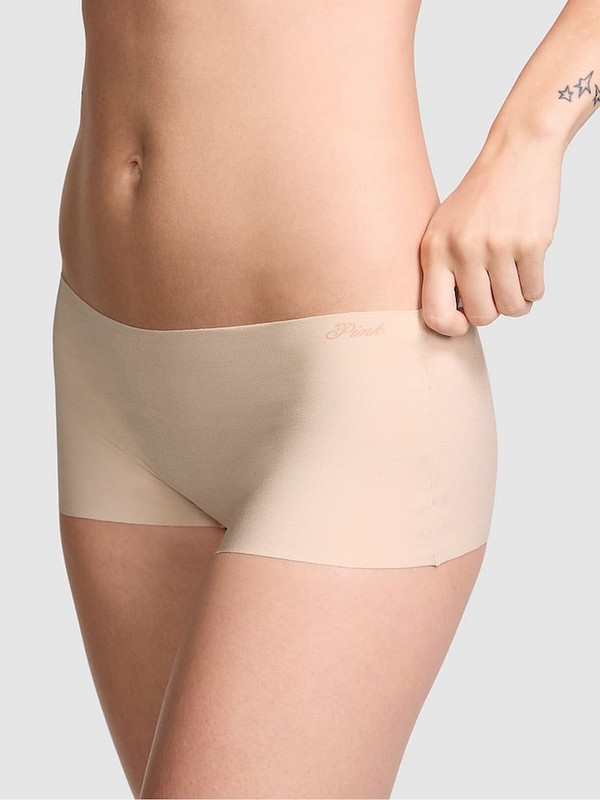 Beige Victoria Secret Nude Marzipan No Show Underwear | VBFID6934