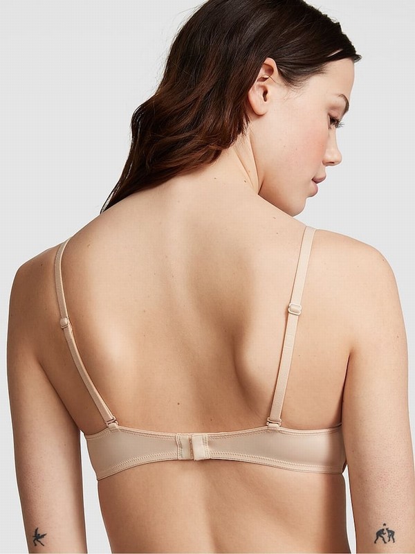 Beige Victoria Secret Nude Marzipan Non WiLightly Lined Bras | QGALF9326