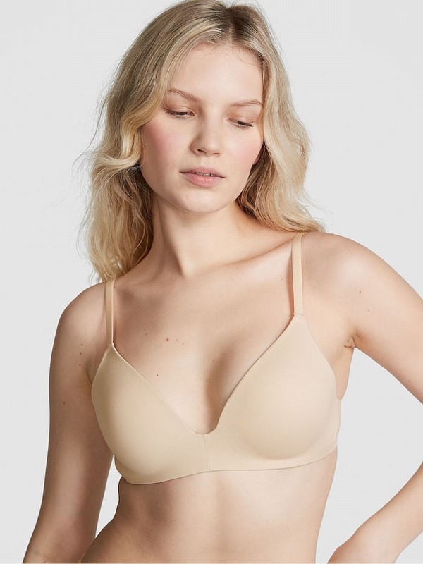 Beige Victoria Secret Nude Marzipan Non WiPush Up Bras | GSDBU7892