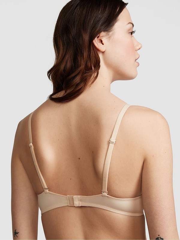 Beige Victoria Secret Nude Marzipan Push Up Bras | GHIBR5149