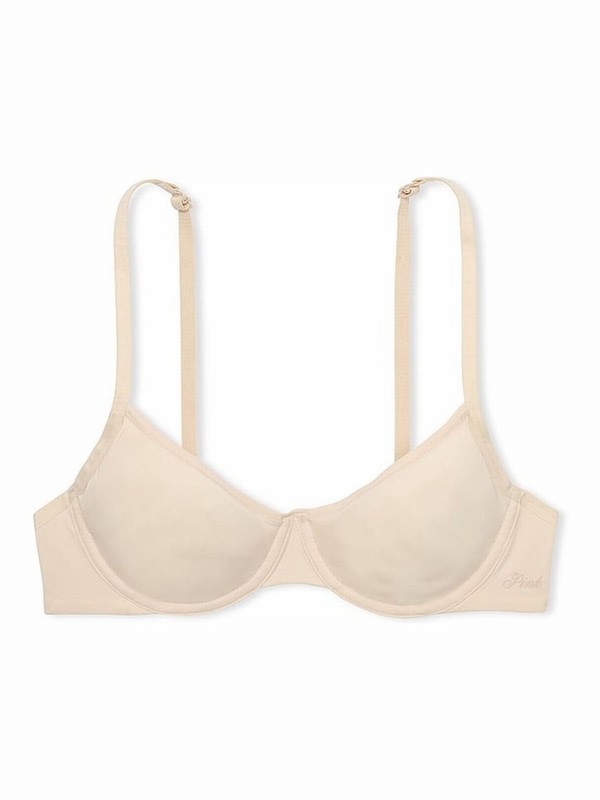 Beige Victoria Secret Nude Marzipan Soft Stretch Unlined Scoop Bras | BMOIC0281