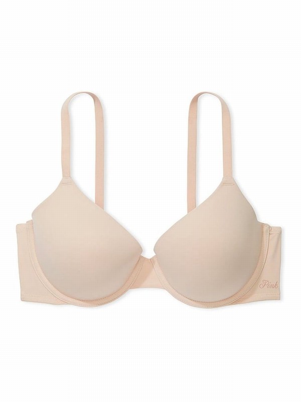 Beige Victoria Secret Nude Marzipan T Shirt Bras | YGNPZ3158