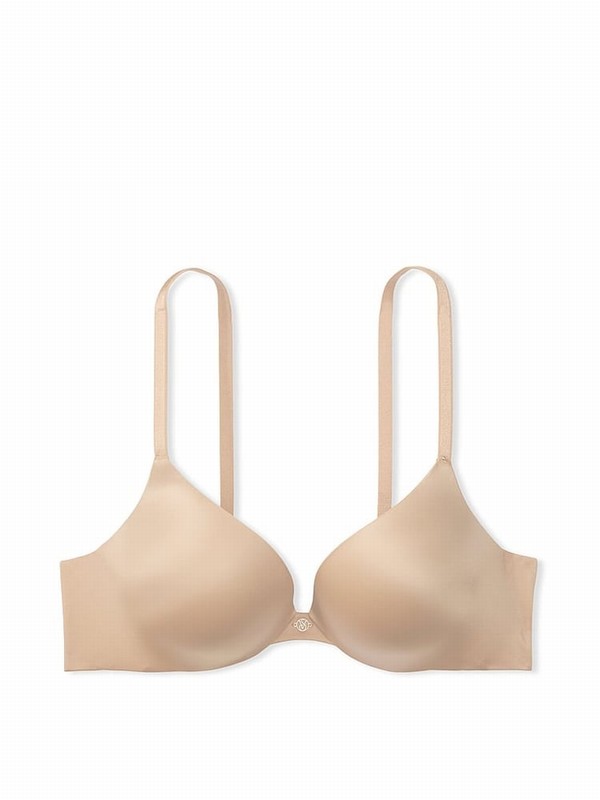 Beige Victoria Secret Nude Obsessed Push Up Bras | CXGEA2718
