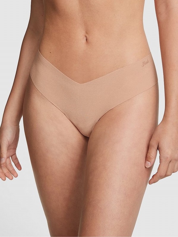 Beige Victoria Secret Nude Praline High Leg Thong Underwear | EQKLR8123