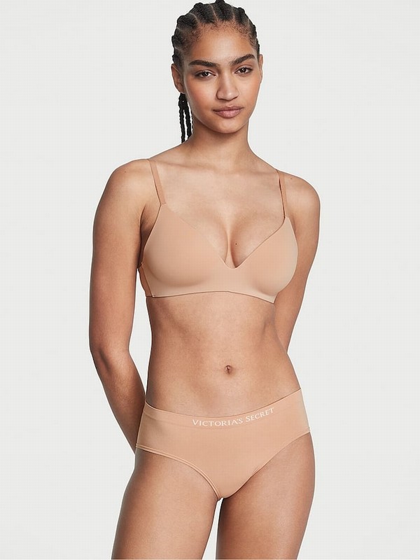 Beige Victoria Secret Nude Praline Hipster Underwear | YFKIJ1847