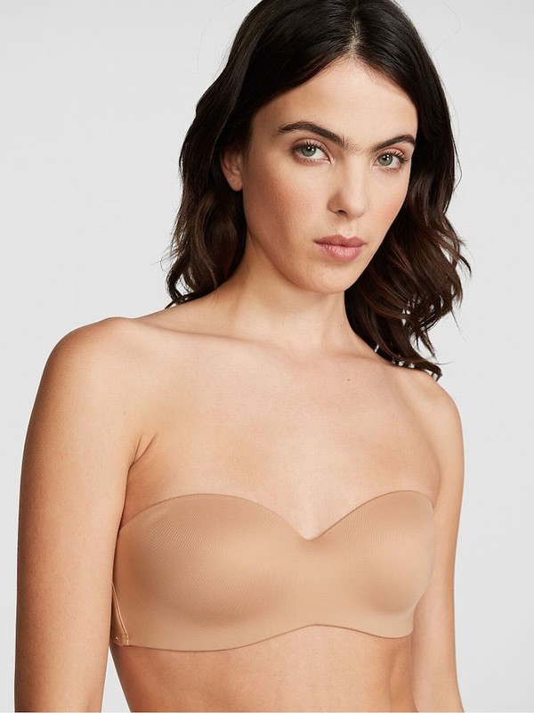 Beige Victoria Secret Nude Praline Lightly Lined Strapless Multiway Bras | ASOHB4621