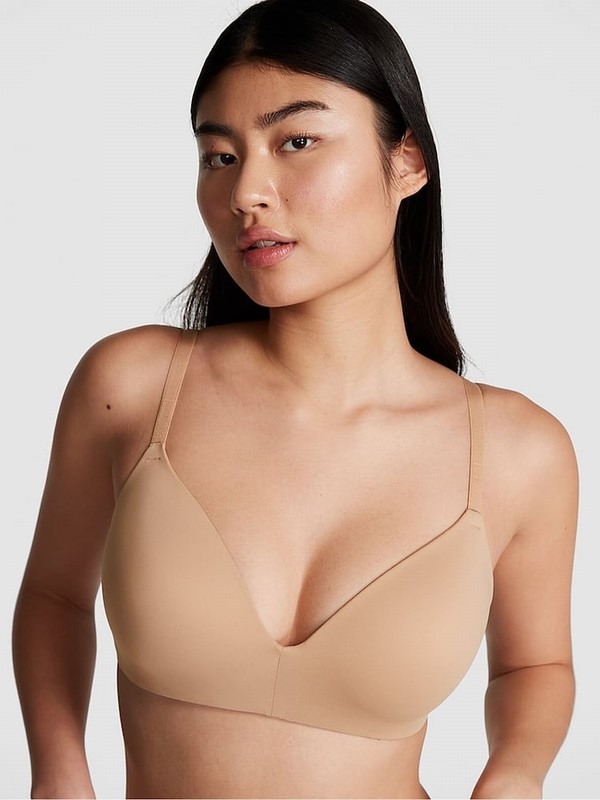 Beige Victoria Secret Nude Praline Non WiLightly Lined Bras | KAWOZ6205