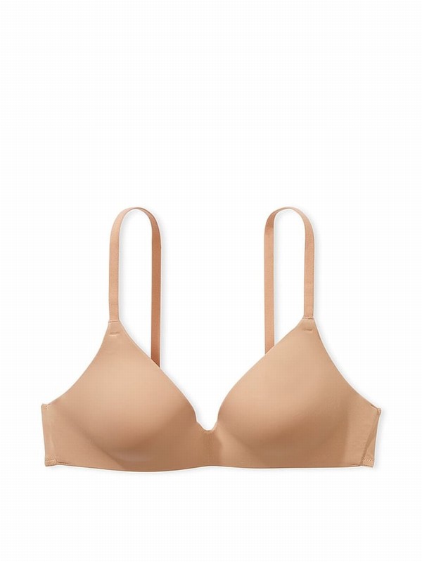 Beige Victoria Secret Nude Praline Non WiLightly Lined Bras | KAWOZ6205