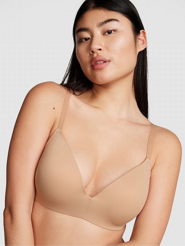 Beige Victoria Secret Nude Praline Non WiPush Up Bras | BWSXJ4357