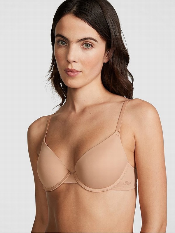 Beige Victoria Secret Nude Praline Push Up Bras | DLTHQ5681