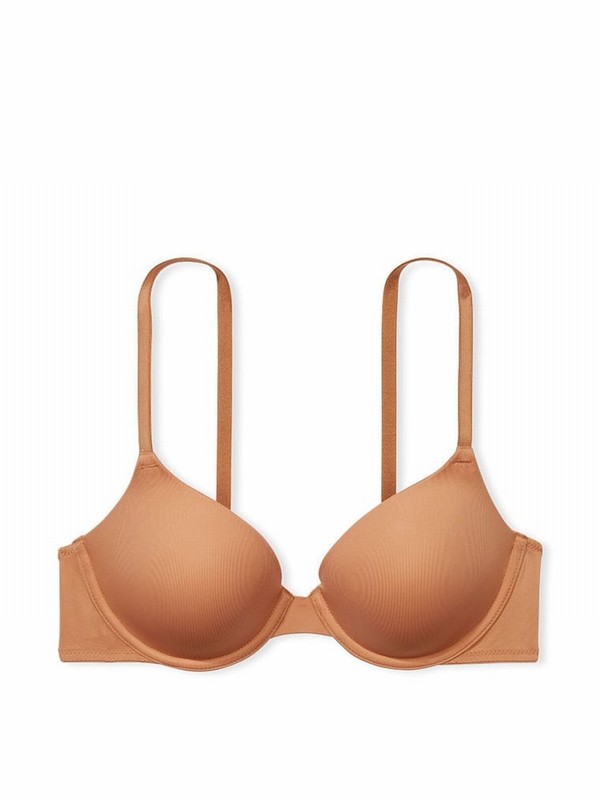 Beige Victoria Secret Nude Toffee Lightly Lined Bras | CZNSR6942