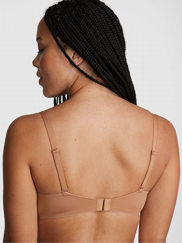 Beige Victoria Secret Nude Toffee Push Up Bras | DYPES0197
