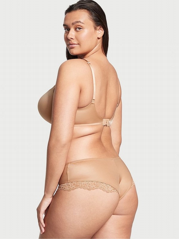 Beige Victoria Secret Praline Nude Bombshell Add 2 Cups Push Up Bras | JOFEK6374