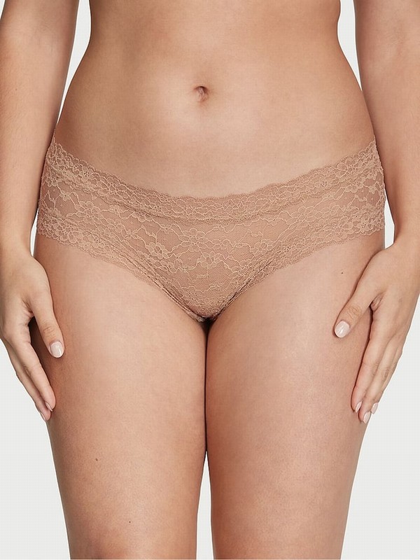 Beige Victoria Secret Praline Nude Cheeky Underwear | VJTML7403