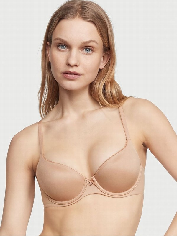 Beige Victoria Secret Praline Nude Demi Bras | KFWUI0325