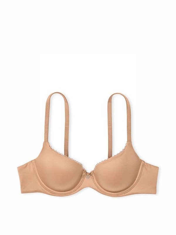 Beige Victoria Secret Praline Nude Demi Bras | KFWUI0325