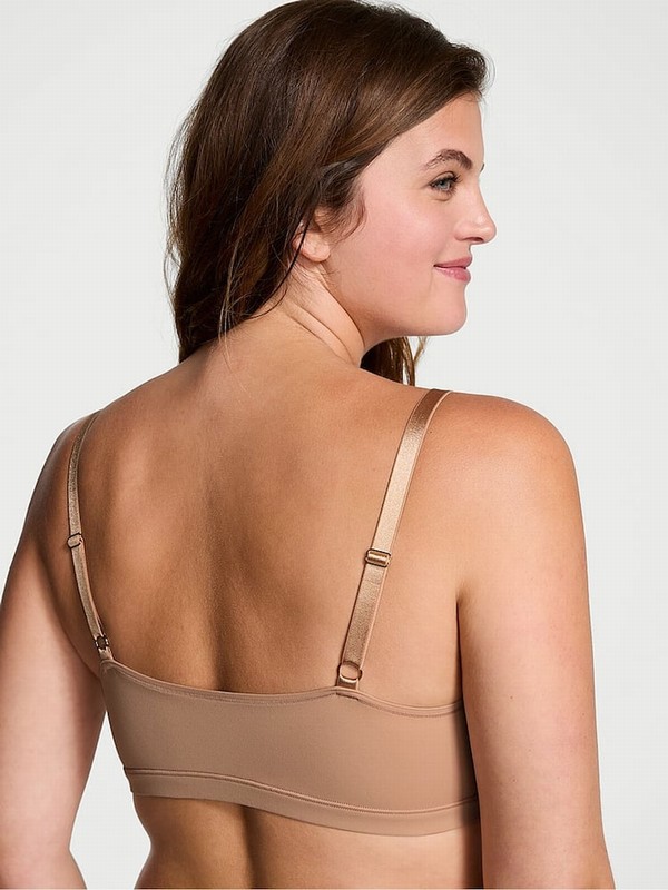 Beige Victoria Secret Praline Nude FeatherSoft™ Trianglelette Bras | VZUMI6348