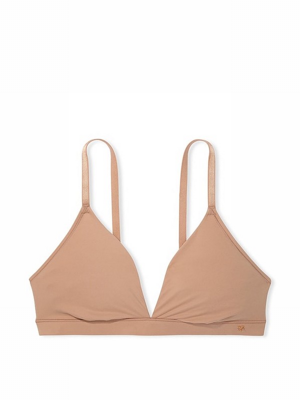 Beige Victoria Secret Praline Nude FeatherSoft™ Trianglelette Bras | VZUMI6348