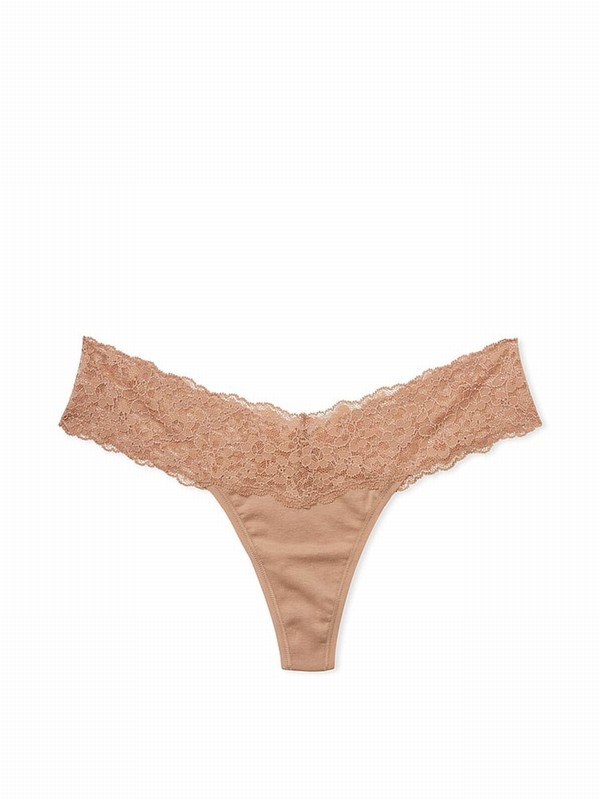 Beige Victoria Secret Praline Nude Posey Lace Underwear | MCDUJ2841
