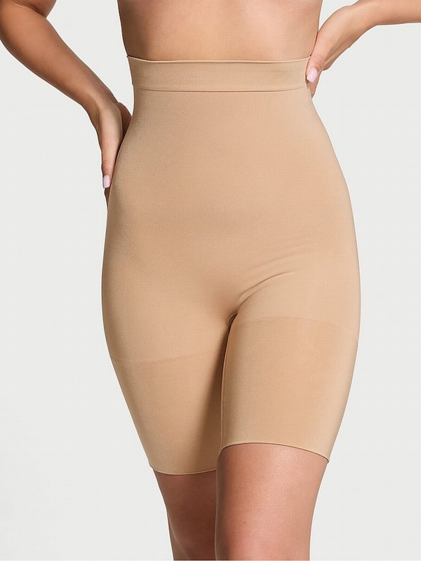 Beige Victoria Secret Praline Nude Seamless Shaping™ High Waist Underwear | VCKNP2017