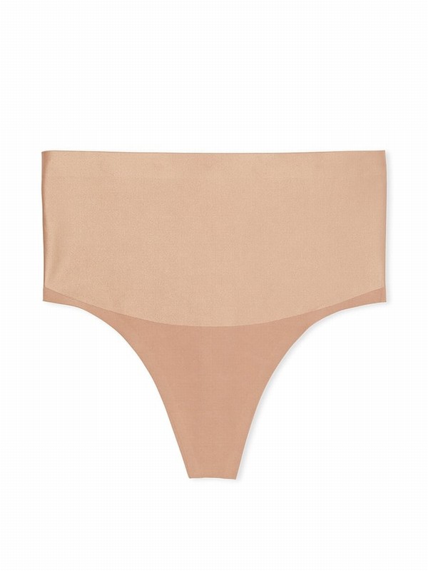 Beige Victoria Secret Praline Nude Smooth Thong Shaping Lingerie | MPRLD0768