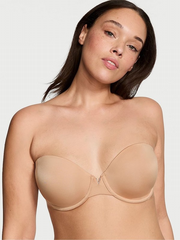 Beige Victoria Secret Praline Nude Smooth Lightly Lined Multiway Strapless Bras | LBTVC1945
