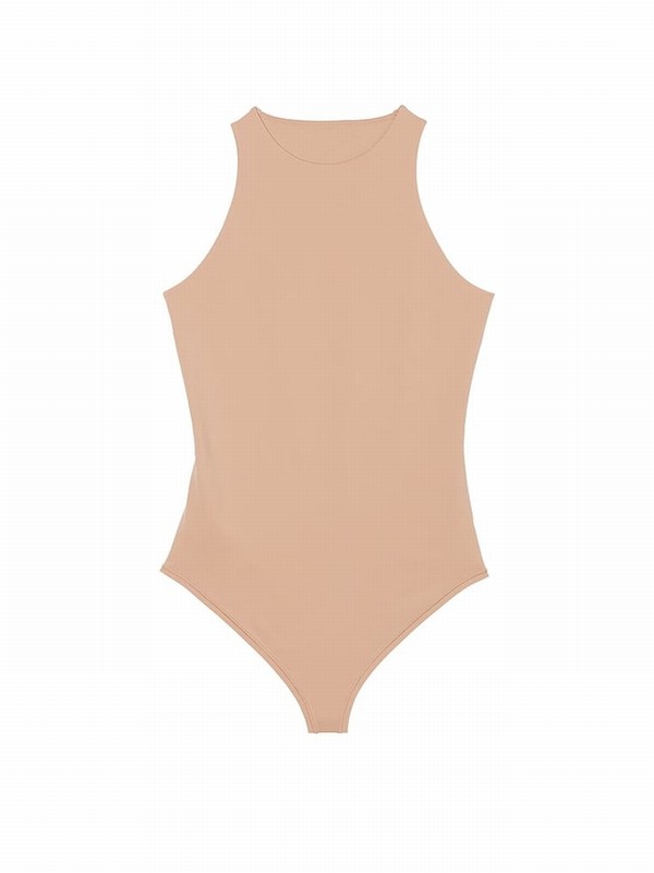 Beige Victoria Secret Praline Nude Soft Stretch Tank Bodysuit Lingerie | ICSDY7184