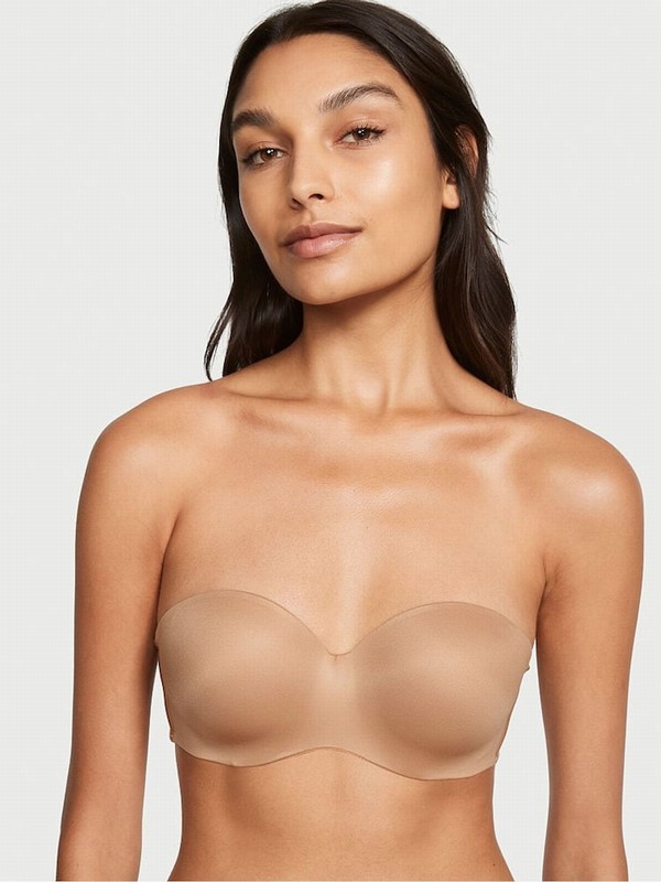 Beige Victoria Secret Praline Nude Strapless Bras | KPIOC1093