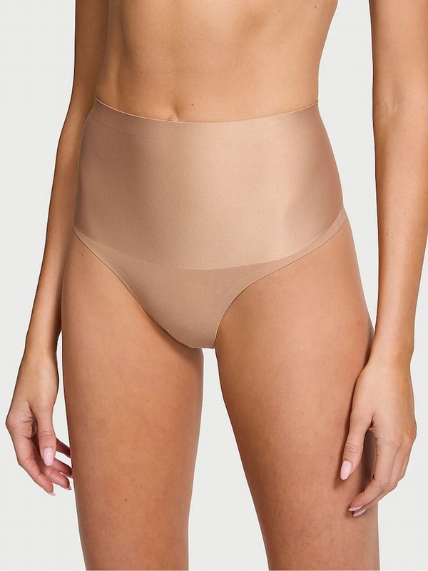 Beige Victoria Secret Praline Nude Thong Shaping Underwear | AGLTH9512