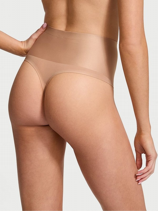 Beige Victoria Secret Praline Nude Thong Shaping Underwear | AGLTH9512
