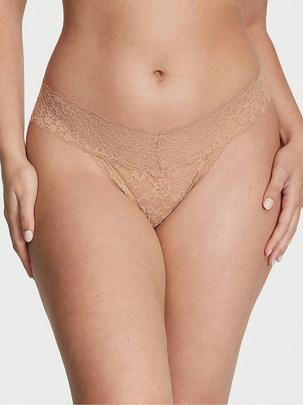 Beige Victoria Secret Praline Nude Thong Underwear | IBNTJ2194