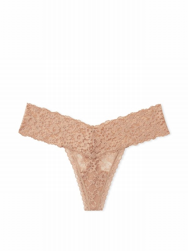 Beige Victoria Secret Praline Nude Thong Underwear | IBNTJ2194