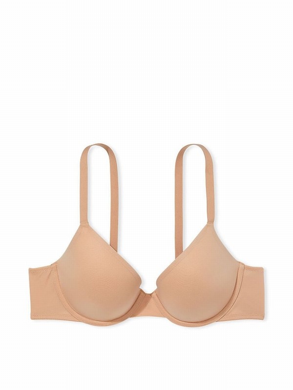 Beige Victoria Secret Sweet Praline Nude Smooth Push Up Bras | DWPZM5071
