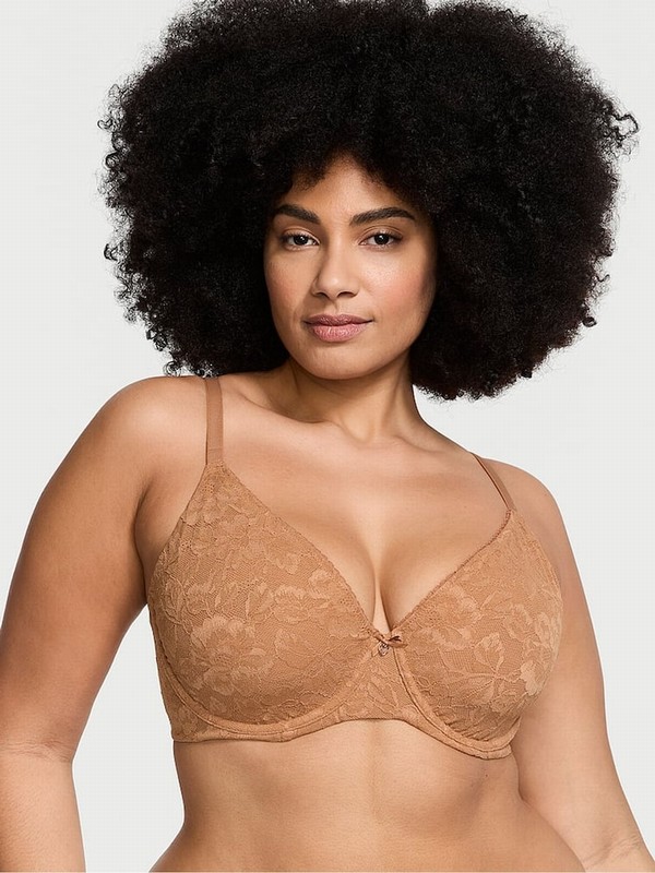 Beige Victoria Secret Toffee Nude Lace Minimiser Invisible Lift Minimiser Bras | VCTSI3856